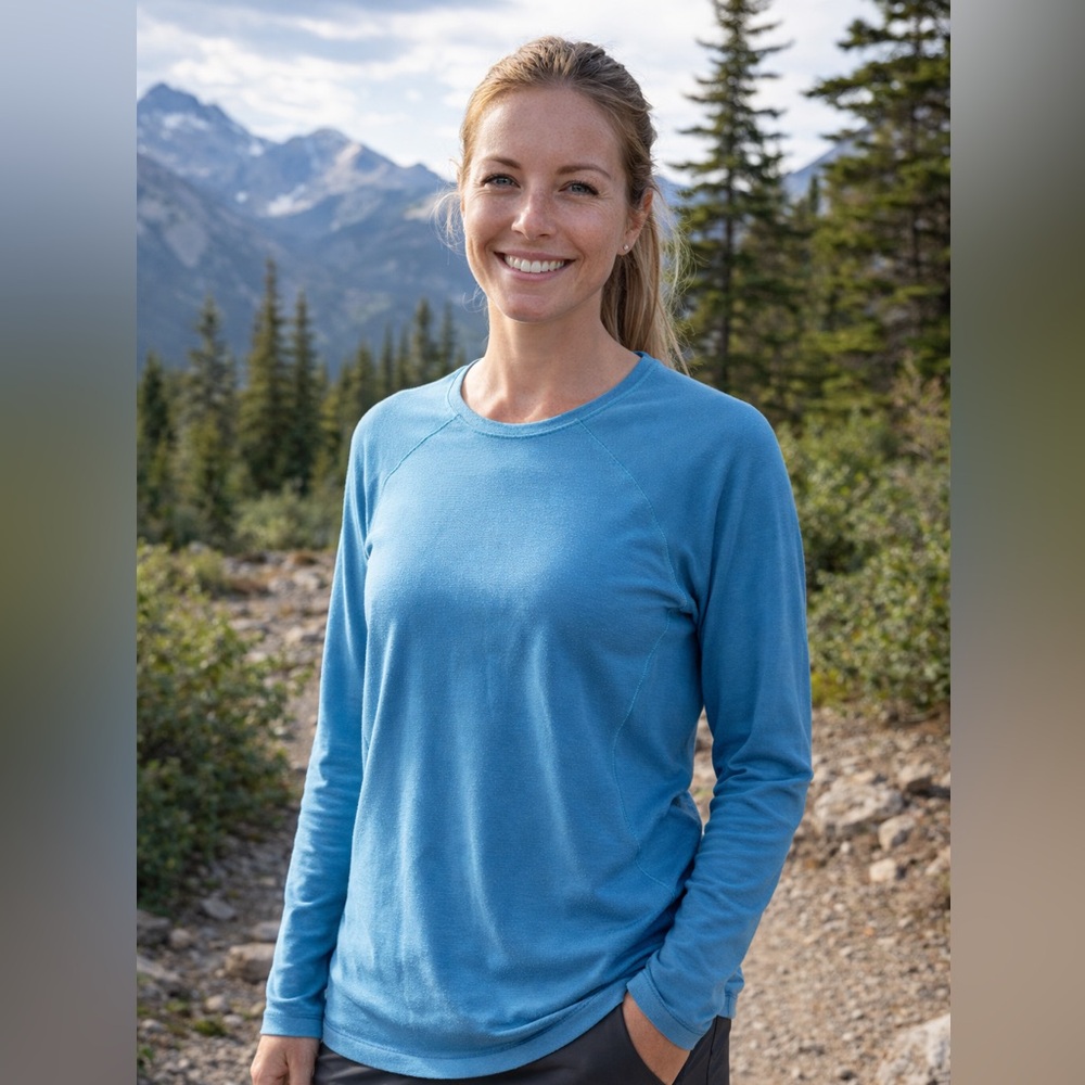 Patagonia Sz S Capelene Blue Base Layer Outdoor Long Sleeves Top